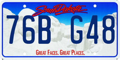 SD license plate 76BG48
