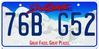 SD license plate 76BG52