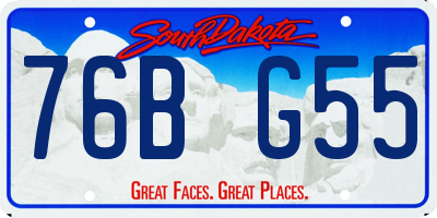 SD license plate 76BG55