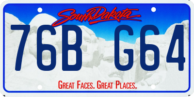 SD license plate 76BG64
