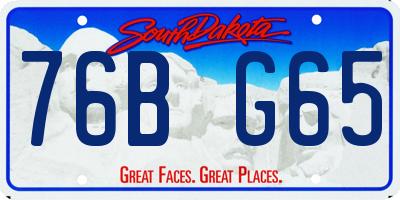 SD license plate 76BG65