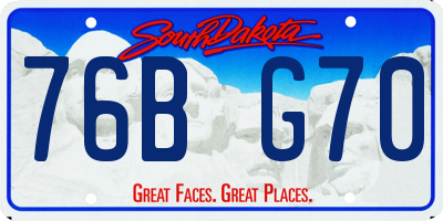 SD license plate 76BG70
