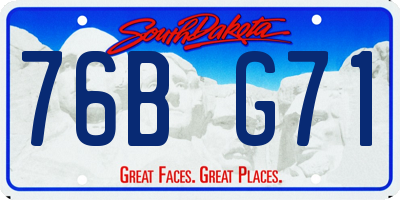 SD license plate 76BG71