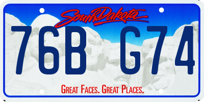 SD license plate 76BG74
