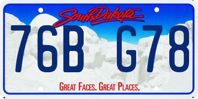 SD license plate 76BG78