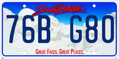 SD license plate 76BG80