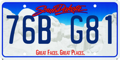 SD license plate 76BG81