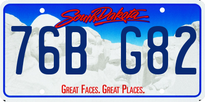 SD license plate 76BG82