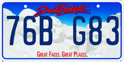 SD license plate 76BG83