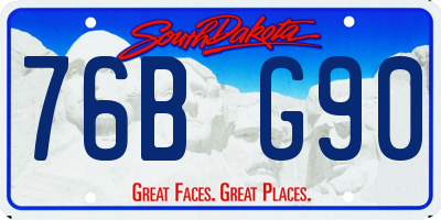 SD license plate 76BG90
