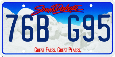 SD license plate 76BG95