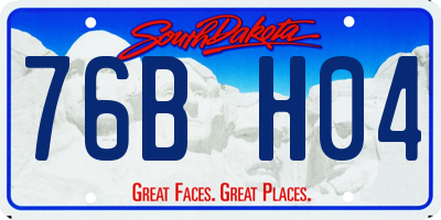 SD license plate 76BH04