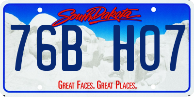 SD license plate 76BH07