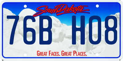SD license plate 76BH08