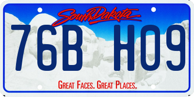 SD license plate 76BH09