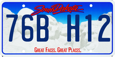 SD license plate 76BH12