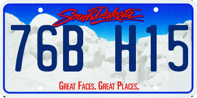 SD license plate 76BH15