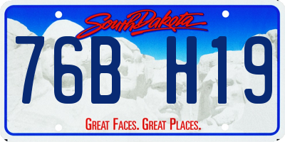 SD license plate 76BH19