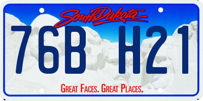 SD license plate 76BH21