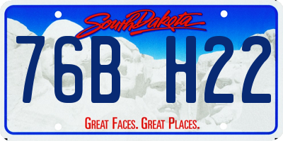 SD license plate 76BH22