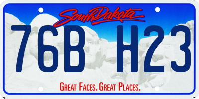 SD license plate 76BH23