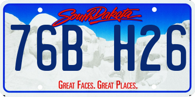 SD license plate 76BH26