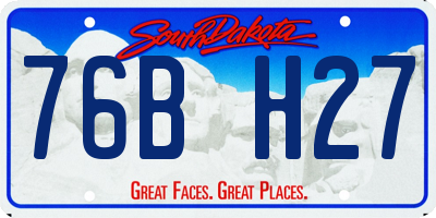 SD license plate 76BH27