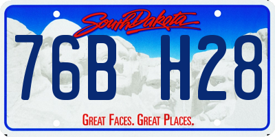 SD license plate 76BH28