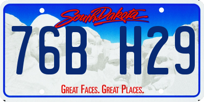 SD license plate 76BH29
