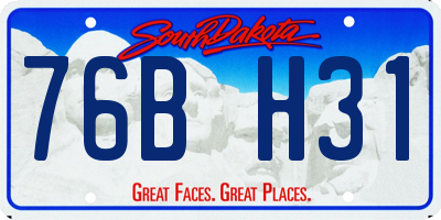 SD license plate 76BH31