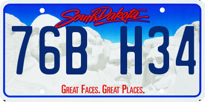SD license plate 76BH34