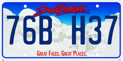 SD license plate 76BH37