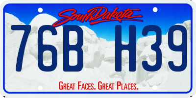 SD license plate 76BH39