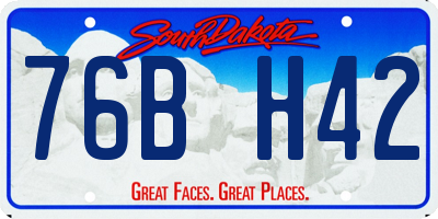 SD license plate 76BH42