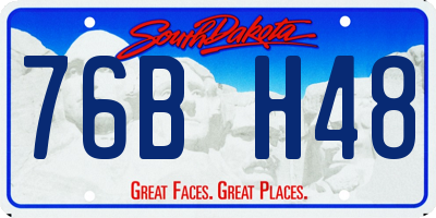 SD license plate 76BH48