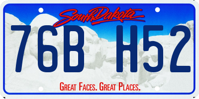 SD license plate 76BH52