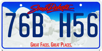 SD license plate 76BH56