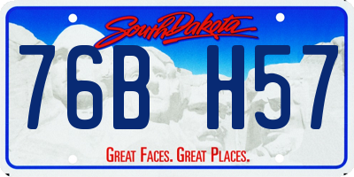 SD license plate 76BH57