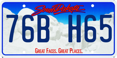 SD license plate 76BH65