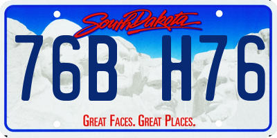 SD license plate 76BH76