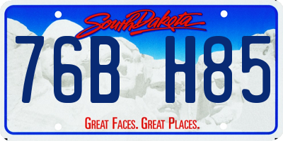 SD license plate 76BH85