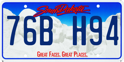 SD license plate 76BH94