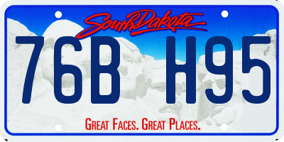 SD license plate 76BH95