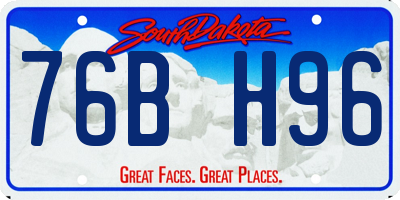 SD license plate 76BH96