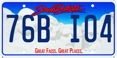 SD license plate 76BI04