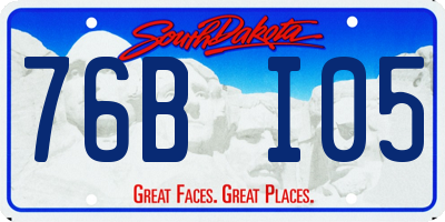SD license plate 76BI05