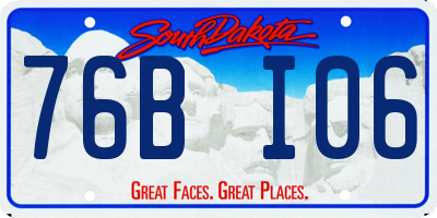 SD license plate 76BI06