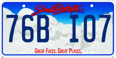 SD license plate 76BI07