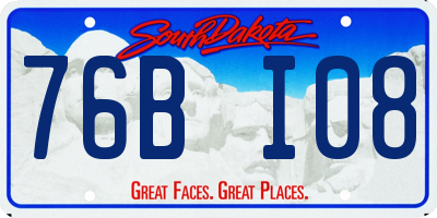 SD license plate 76BI08