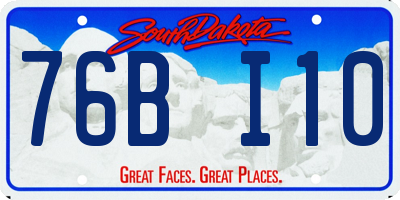 SD license plate 76BI10